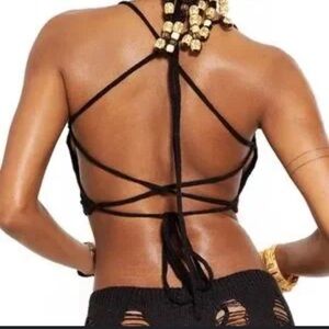 Jaded London black umbra halter top